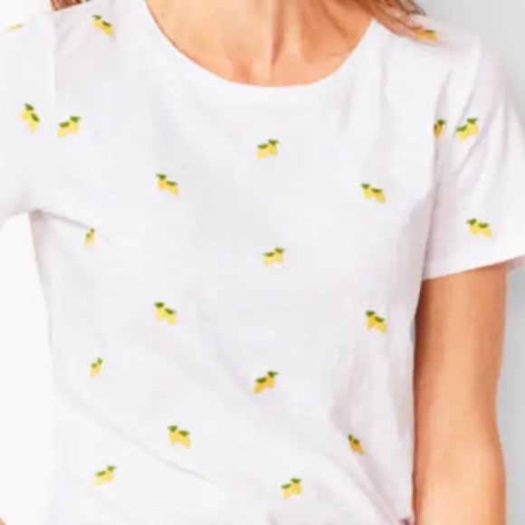 Talbots Embroidered Lemon T-Shirt - Picture 2 of 5